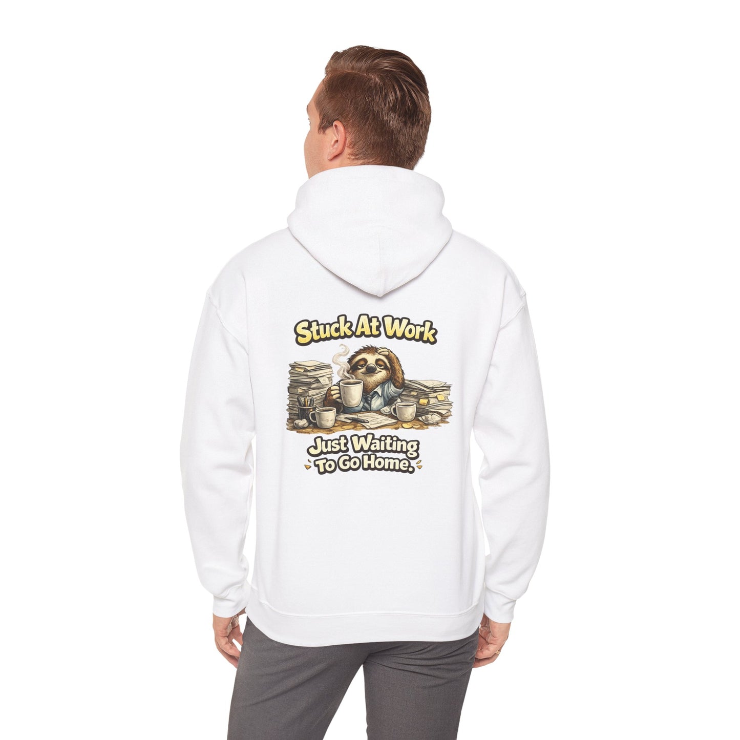 Unisex Heavy Blend™ Hooded Sweatshirt "STUCK AT WORK"